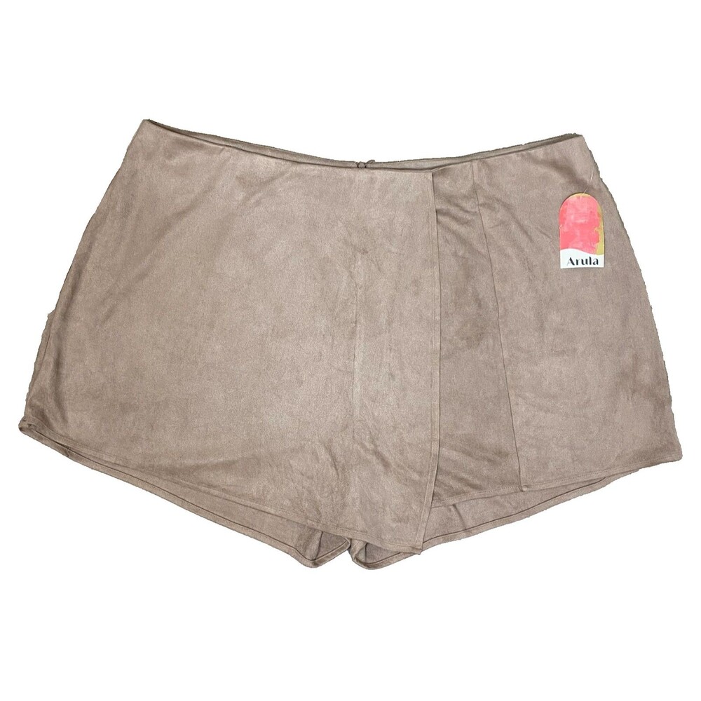 Arula Plus Size 3x NWT Short Skirt Skort Champagne Pink Faux Suede Western